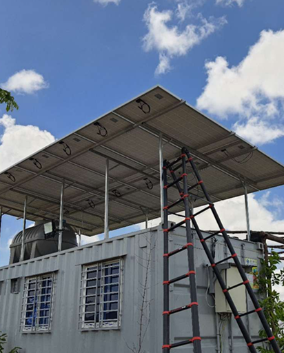 Sistema di accumulo di energia off-grid ibrido da 3kVA in Cambogia